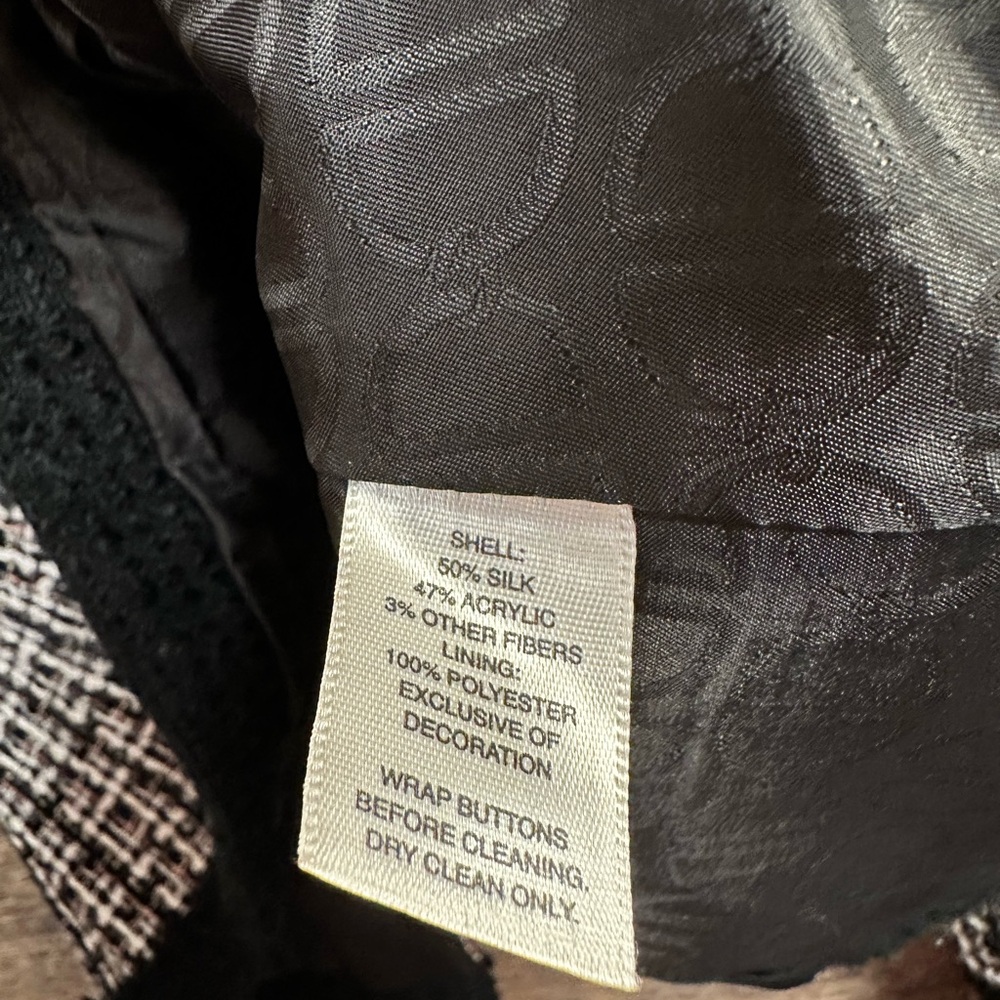 White House Black Market Black and White Tweed Blazer Jacket - Picture 6 of 9